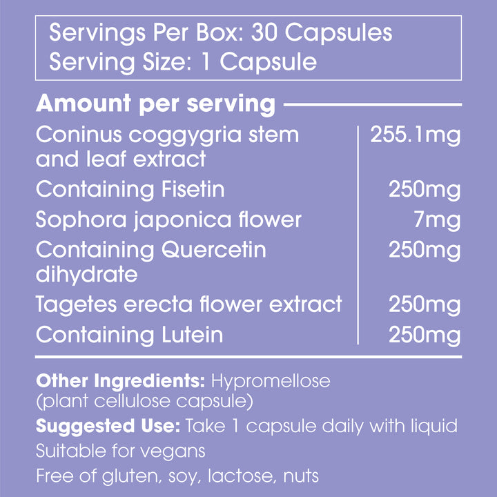 cell protection - Fisetin, Quercetin, Lutein